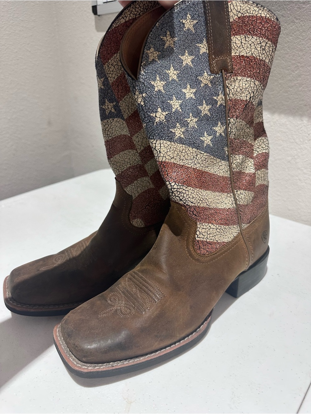 Ariat Round Up Patriot Style 10038397 Sz 8 Womens Cowboy Boots American flag